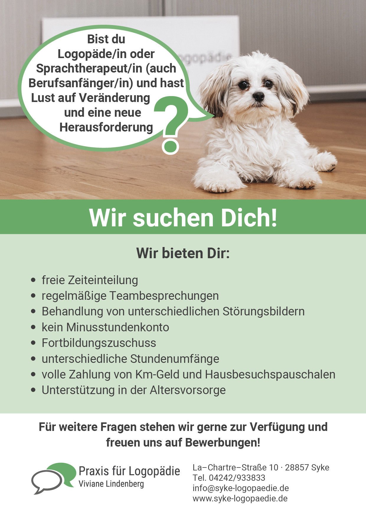 Stellenausschreibung Logopäde/in oder Sprachtherapeut/in